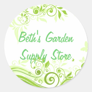 Sticker Rond Flore en teintes de vert frais