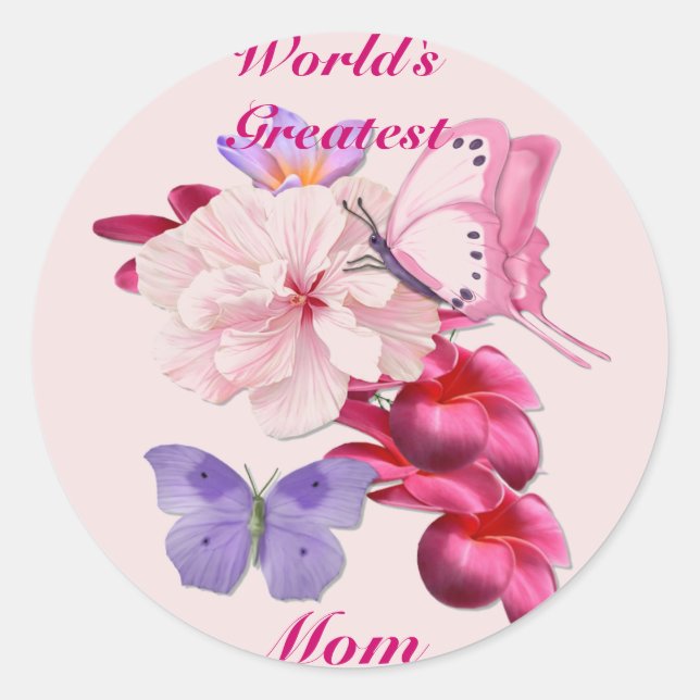 Sticker Rond Flore exotique pour maman (Devant)