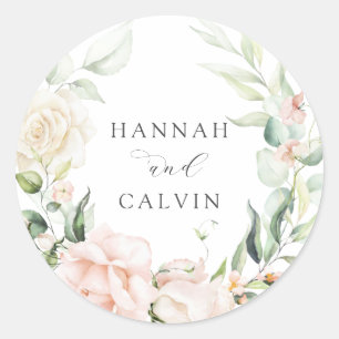 Sticker Rond Flore floue et Mariage vert