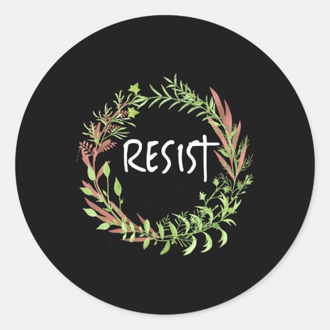 Sticker Rond Flore mignonne - Résiste (Devant)