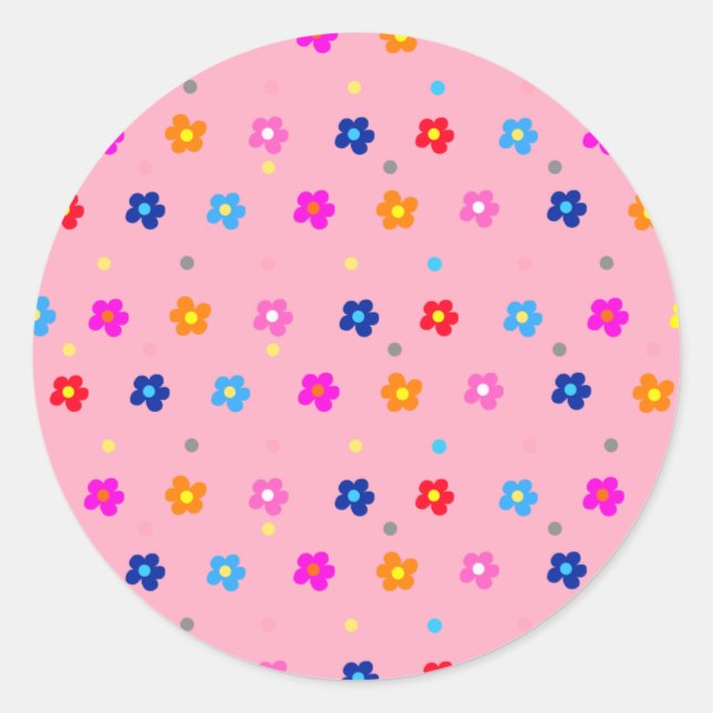 Sticker Rond Flore Pinky (Devant)