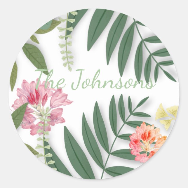Sticker Rond Flore tropicale (Devant)