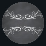 Sticker Rond Flore vierge Faux Chalkboard courbes Personnaliser<br><div class="desc">Un tableau noir ou un tableau blanc propre pour customiser le texte à chaque occasion.</div>
