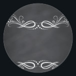 Sticker Rond Flore vierge Faux Chalkboard courbes Personnaliser<br><div class="desc">Un tableau noir ou un tableau blanc propre pour customiser le texte à chaque occasion.</div>