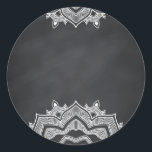 Sticker Rond Flore vierge Faux Chalkboard courbes Personnaliser<br><div class="desc">Un tableau noir ou un tableau blanc propre pour customiser le texte à chaque occasion.</div>