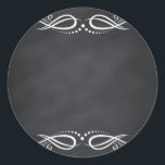 Sticker Rond Flore vierge Faux Chalkboard courbes Personnaliser<br><div class="desc">Un tableau noir ou un tableau blanc propre pour customiser le texte à chaque occasion.</div>