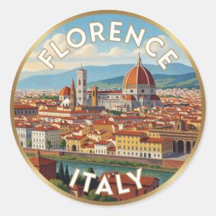 Sticker Rond Florence Italie Toscane Voyage Scène ☀️