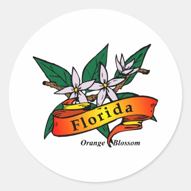 Sticker Rond Florida Orange Blossom (Devant)