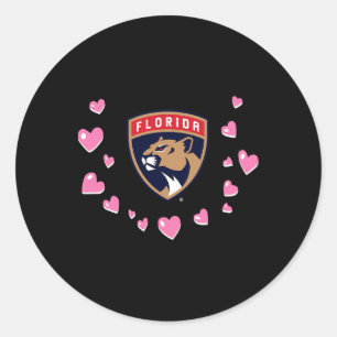 Sticker Rond Florida Panthers Saint-Valentin Amour Nhl Officiel