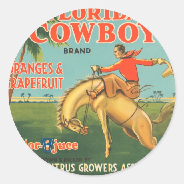 Sticker Rond Floride Cowboy (Devant)