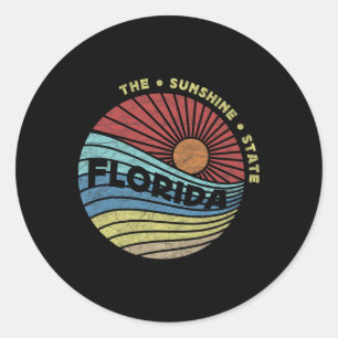 Sticker Rond Floride Fl Summer Miami Vibes Beach Sunshine State