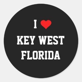 Sticker Rond FLORIDE : I Love Key West, Floride