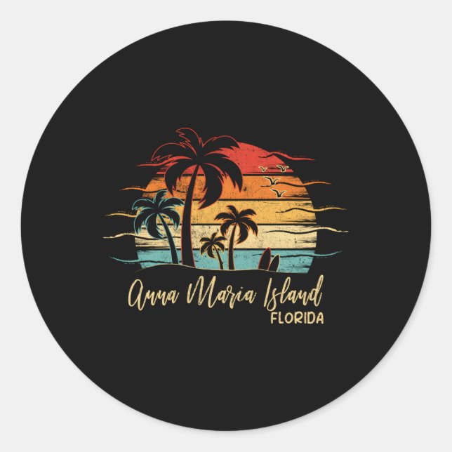Sticker Rond Floride L'île Anna Maria (Devant)