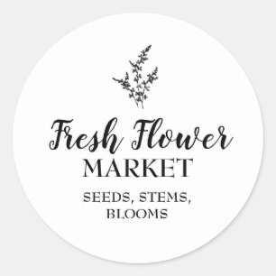 Sticker Rond Florist Fleur Fraîche Personnalisé