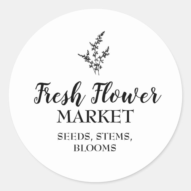 Sticker Rond Florist Fleur Fraîche Personnalisé (Devant)