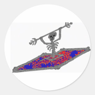 Sticker Rond Flottement des os de Kayak