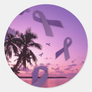 Sticker Rond Flotteur de rubans de conscience de lupus par les