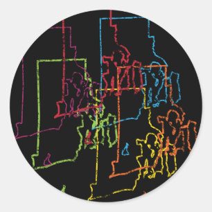 Sticker Rond flou de fierté de l'île rhode