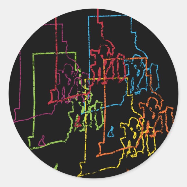 Sticker Rond flou de fierté de l'île rhode (Devant)