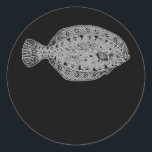 Sticker Rond Flounder Fish Fisherman<br><div class="desc">Flounder Fish Fisherman Gift. Perfect gift for your dad, mom, papa, men, women, friend and family members on Thanksgiving Day, Christmas Day, Mothers Day, Fathers Day, 4th of July, 1776 Independent day, Veterans Day, Halloween Day, Patrick's Day</div>