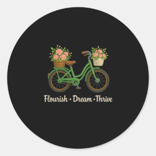 Sticker Rond Flourish Dream Thrive Floral Bike Subtle 8647 Trum