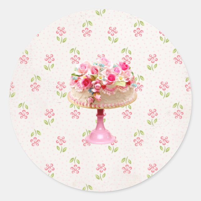 Sticker Rond Flower Cake sceau ....sticker (Devant)