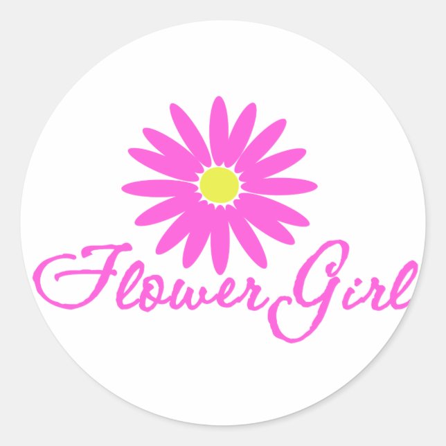 Sticker Rond Flower Girl Daisy/ Rose (Devant)
