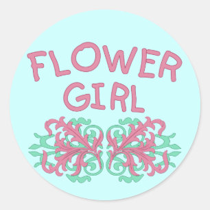 Sticker Rond Flower Girl Design #2