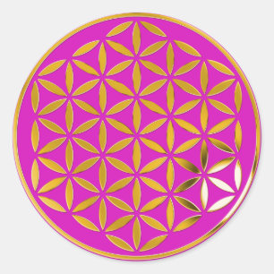 Sticker Rond Flower Of Life 1 magenta