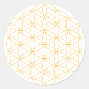 Sticker Rond Flower of Life Gold Line