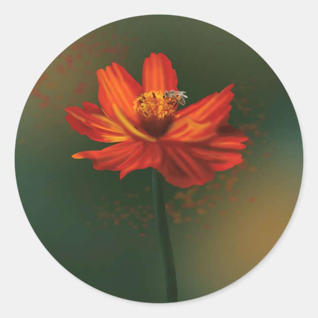 Sticker Rond Flower with bee (Devant)