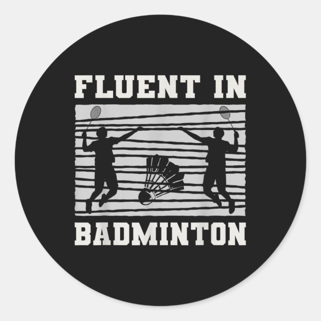 Sticker Rond Fluent Dans Les Raquettes Volants de badminton Amu (Devant)