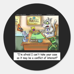 Sticker Rond Fluffy Cohen Atty @Claw Funny Chat et avocat