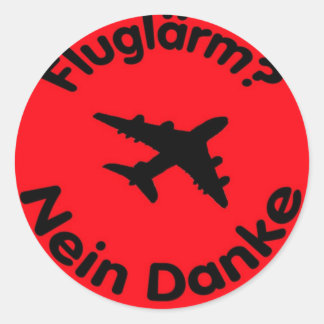 Sticker Rond Fluglärm ? Nein Danke
