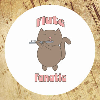 Sticker Rond Fluide Fanatique Chat rose