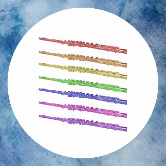 Sticker Rond Fluide instrument de musique arc-en-ciel