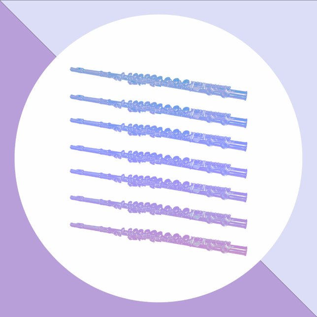 Sticker Rond Fluide Musique rose violet bleu (A sticker with pink, blue and purple flutes.)