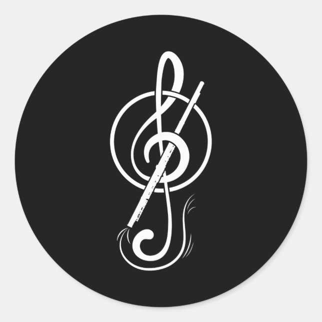 Sticker Rond Flute de clef compositeurs (Devant)