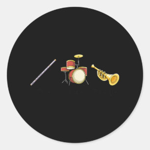 Sticker Rond Flute tambours Trumpet Instruments de bande Anti T