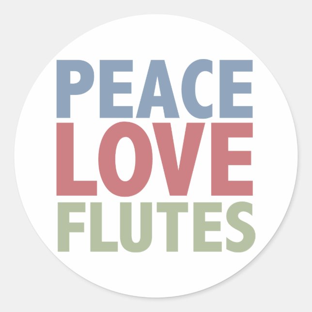 Sticker Rond Flûtes d'amour pour la paix (Devant)