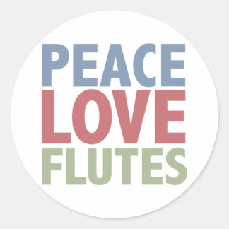 Sticker Rond Flûtes d'amour pour la paix