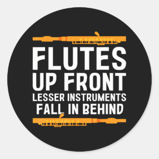 Sticker Rond Flûtiste musicale du joueur de flute