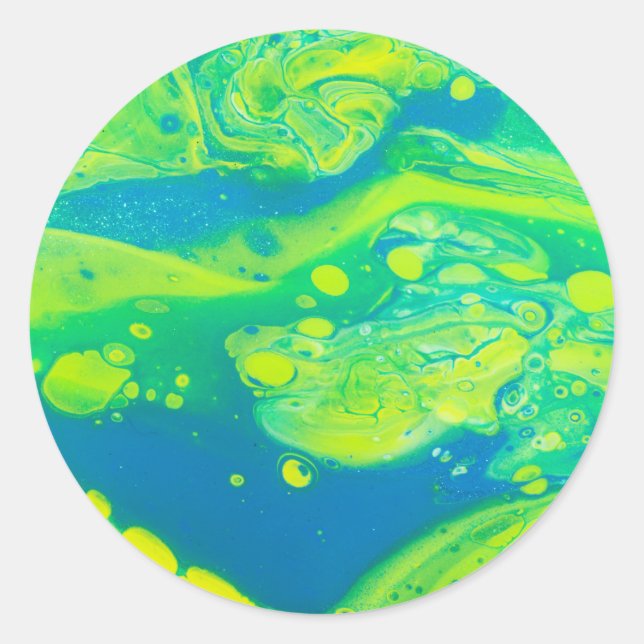 Sticker Rond Flux bleu sauvage (Devant)