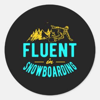 Sticker Rond Flux Dans Le Snowboard Sports D'Hiver Snowboard