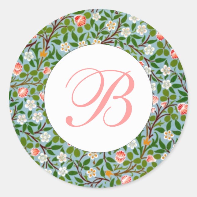 Sticker Rond Flux de printemps personnalisables (Devant)