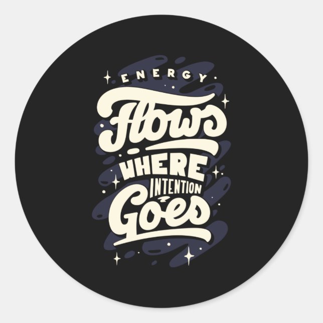 Sticker Rond Flux d'énergie (Devant)