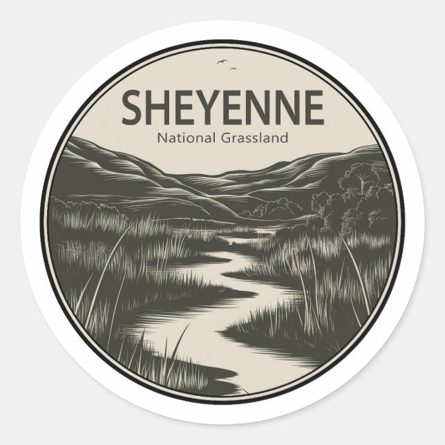 Sticker Rond Flux national des prairies de Sheyenne (Devant)