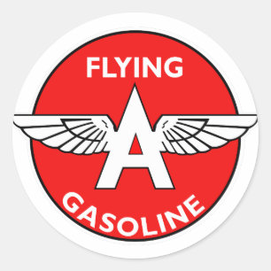Sticker Rond Flying A Gasoline version plate
