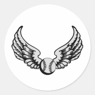 Sticker Rond Flying Baseball (Ball) pour les amateurs de baseba
