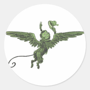 Sticker Rond Flying Monkey, Wizard of Oz